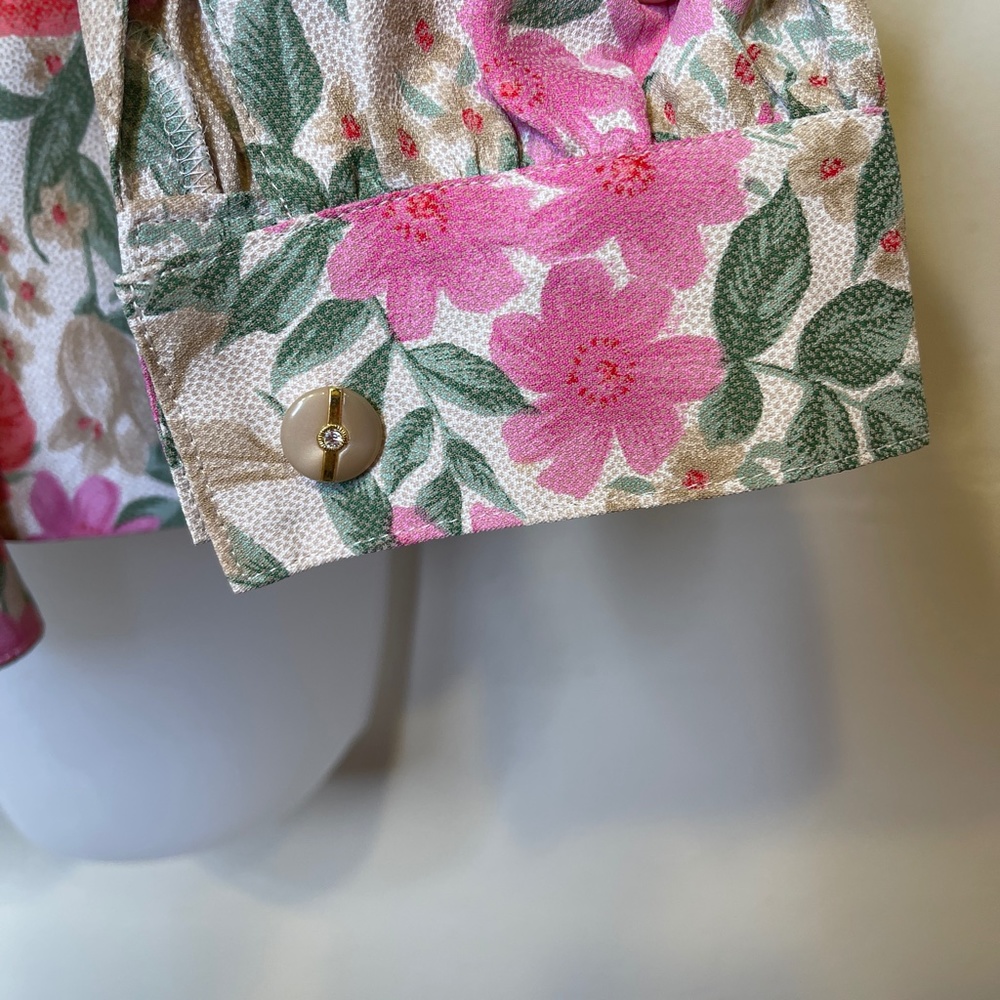 BELLE VOGUE | VTG Rare Floral Pattern Side Tie Lounge Blazer Jacket - Picture 9 of 14